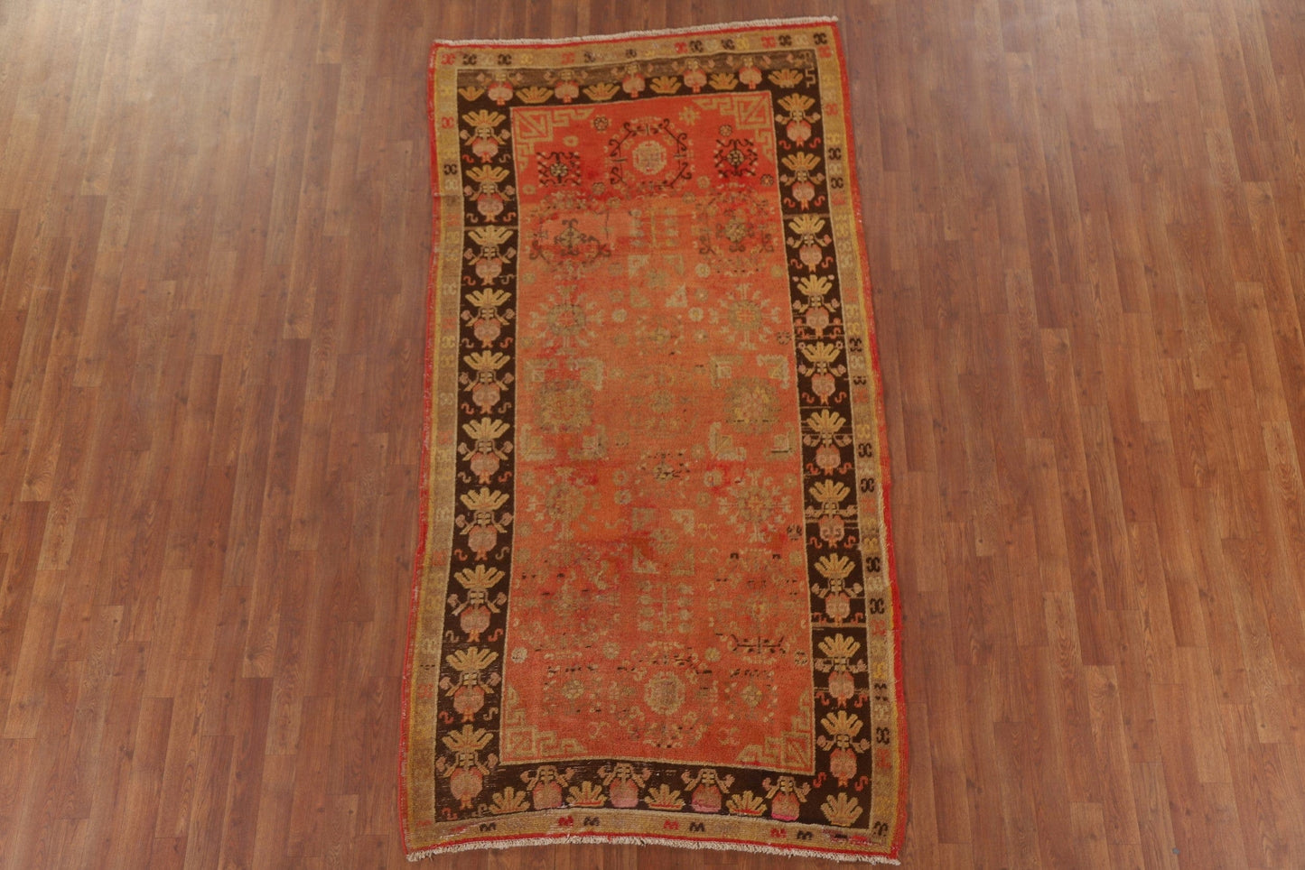 Pre-1900 Vegetable Dye Khotan Antique Area Rug 4x8