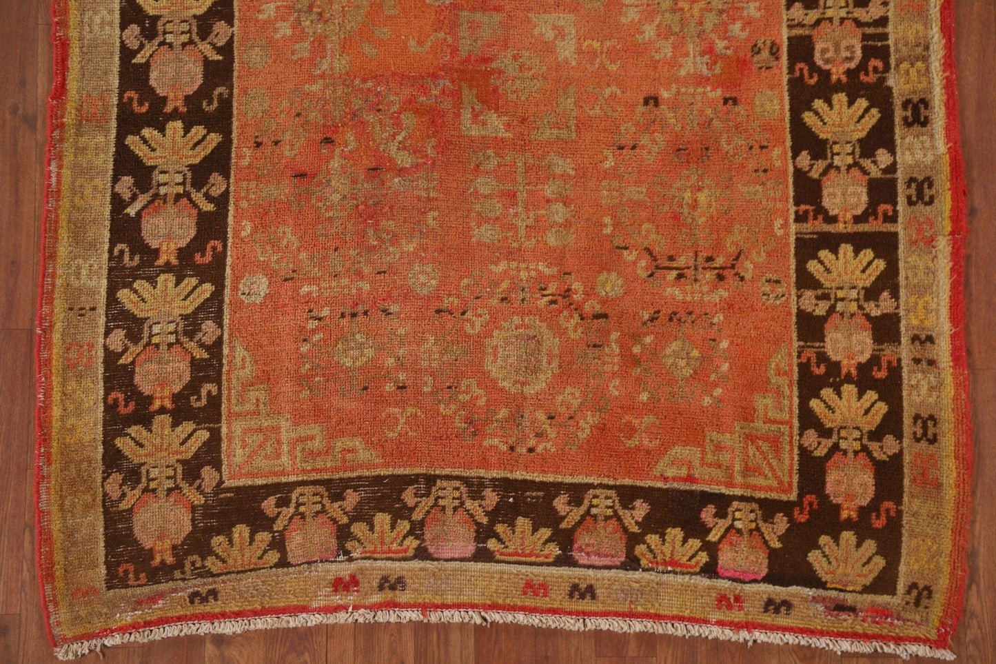 Pre-1900 Vegetable Dye Khotan Antique Area Rug 4x8