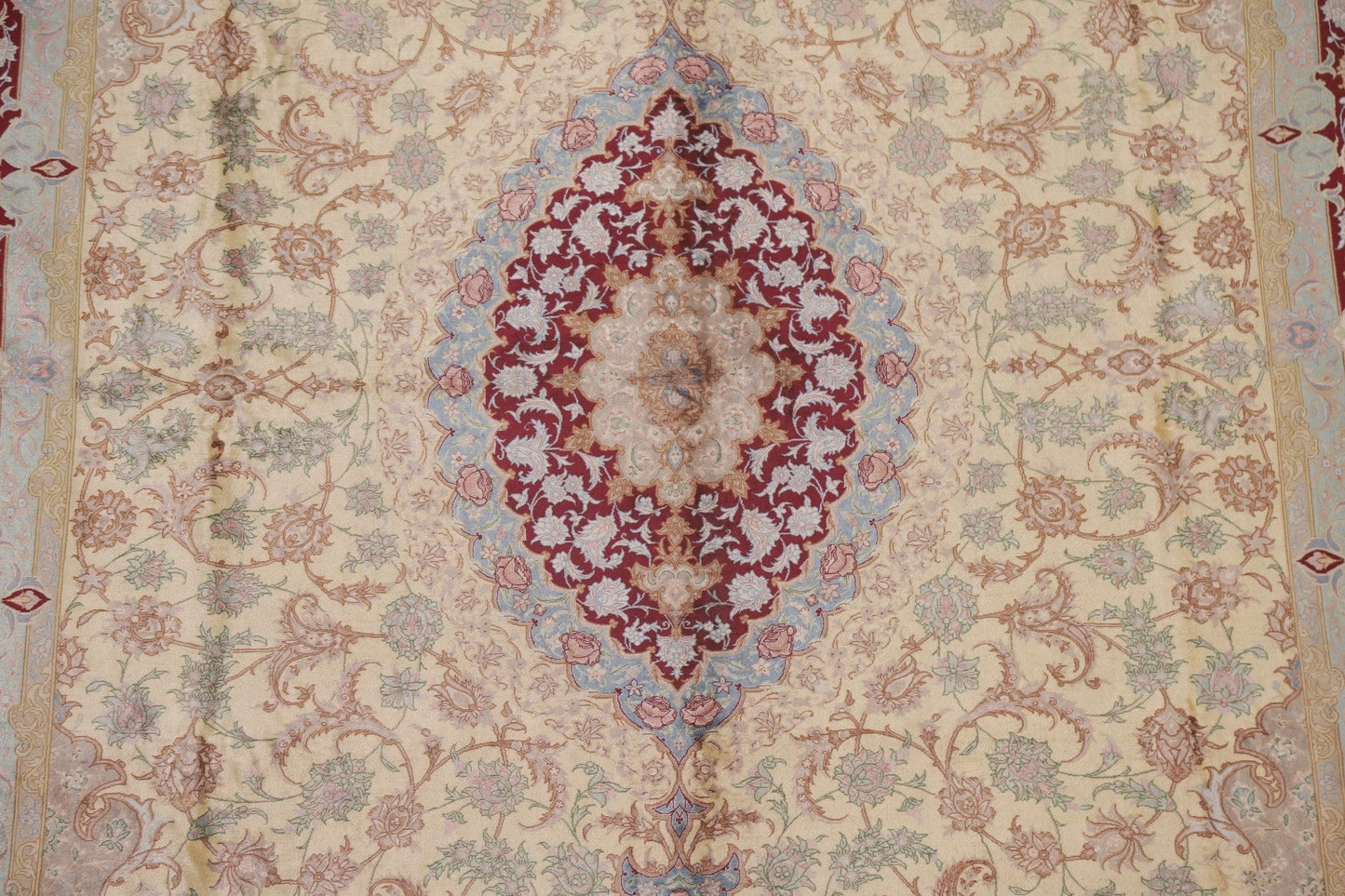 Traditional 100% Silk Qum Persian Area Rug 6x10 SIGNED