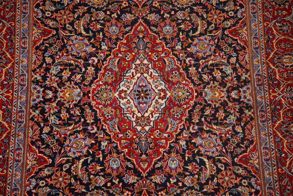 Vegetable Dye Kashan Signed Persian Area Rug 5x7