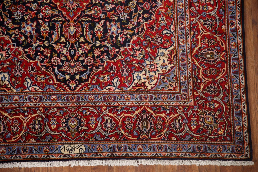 Vegetable Dye Kashan Signed Persian Area Rug 5x7