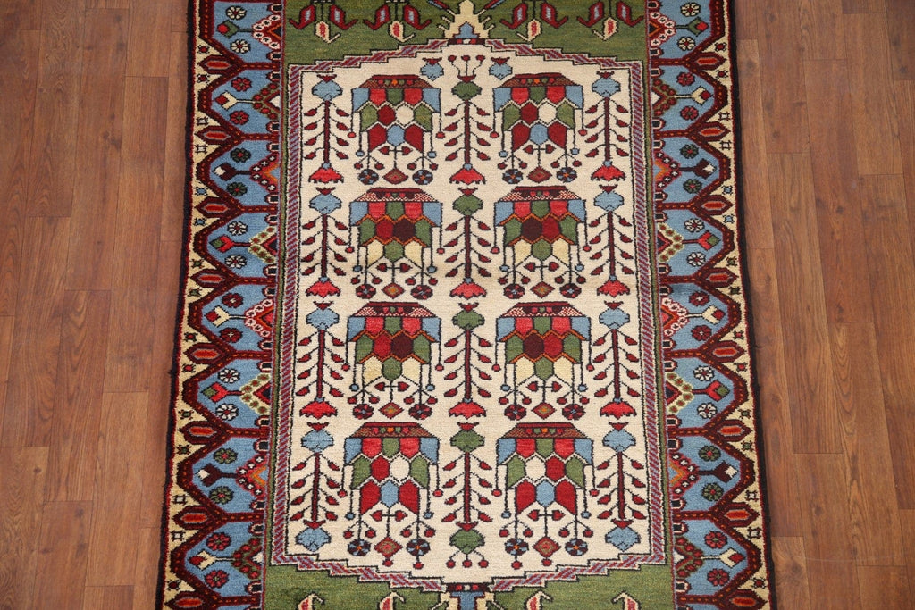 Geometric Hamedan Persian Area Rug 4x5