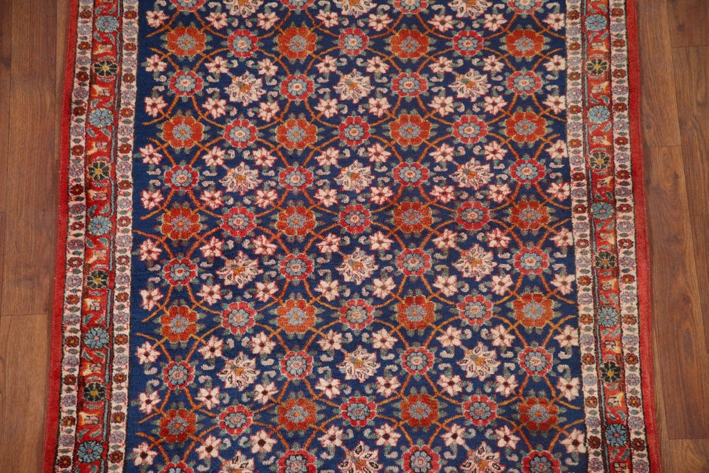 Square Blue Varamin Persian Area Rug 4x4