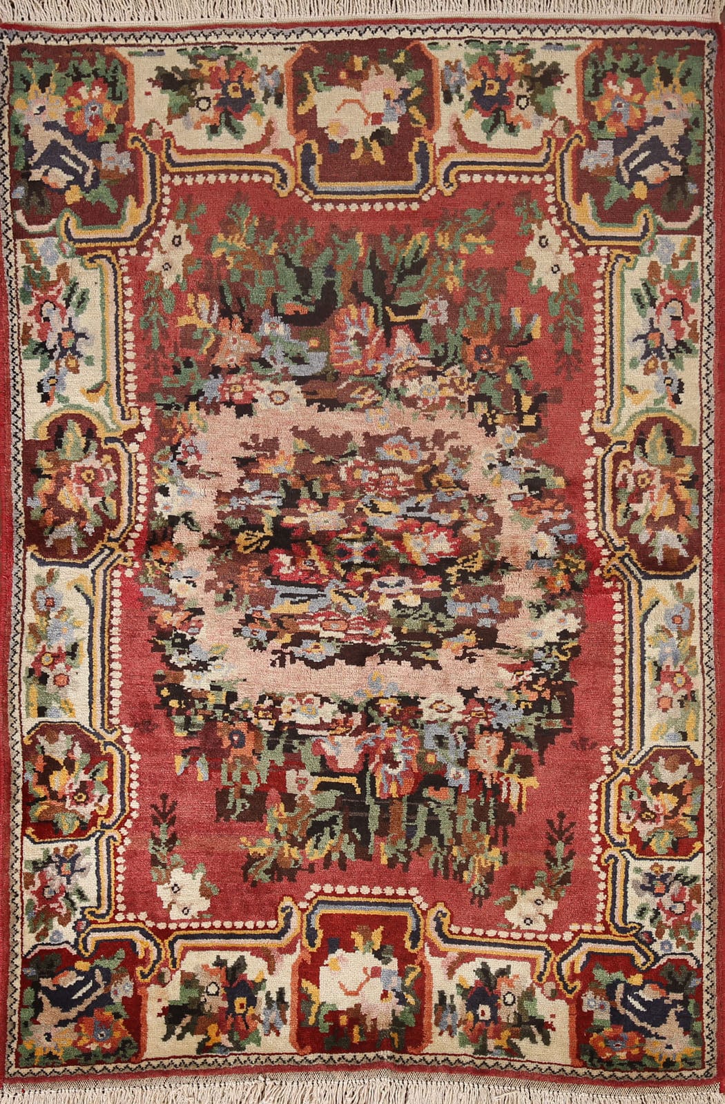 Vegetable Dye Bakhtiari Persian Area Rug 4x5