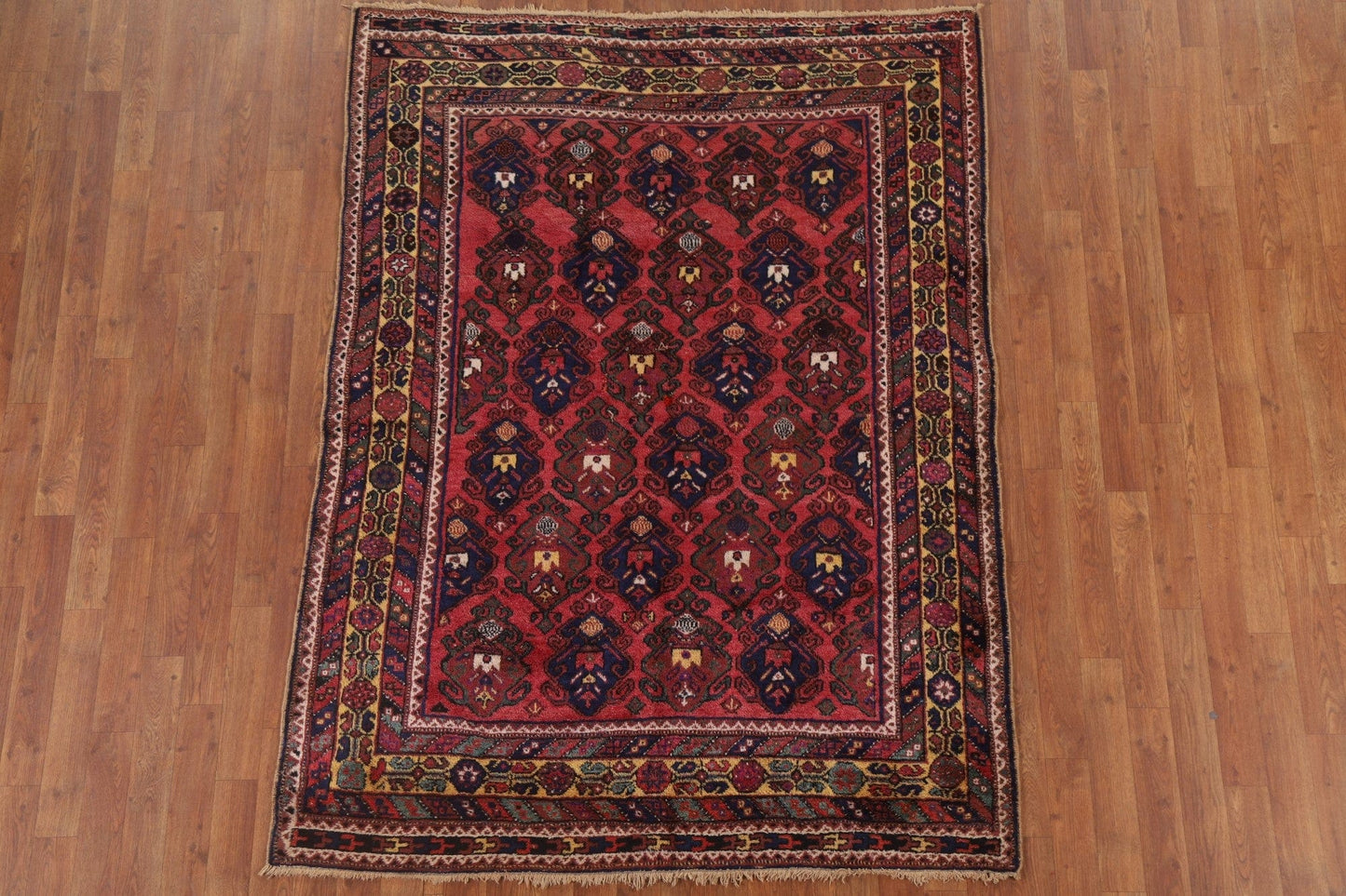 Antique Vegetable Dye Sirjan Persian Area Rug 5x6