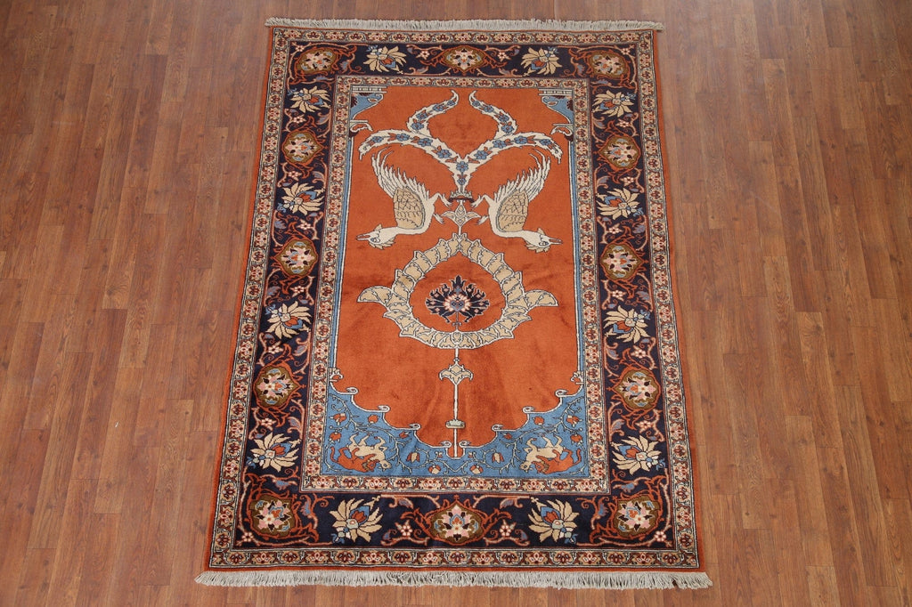 Animal Pictorial Heriz Vegetable Dye Persian Rug 5x6