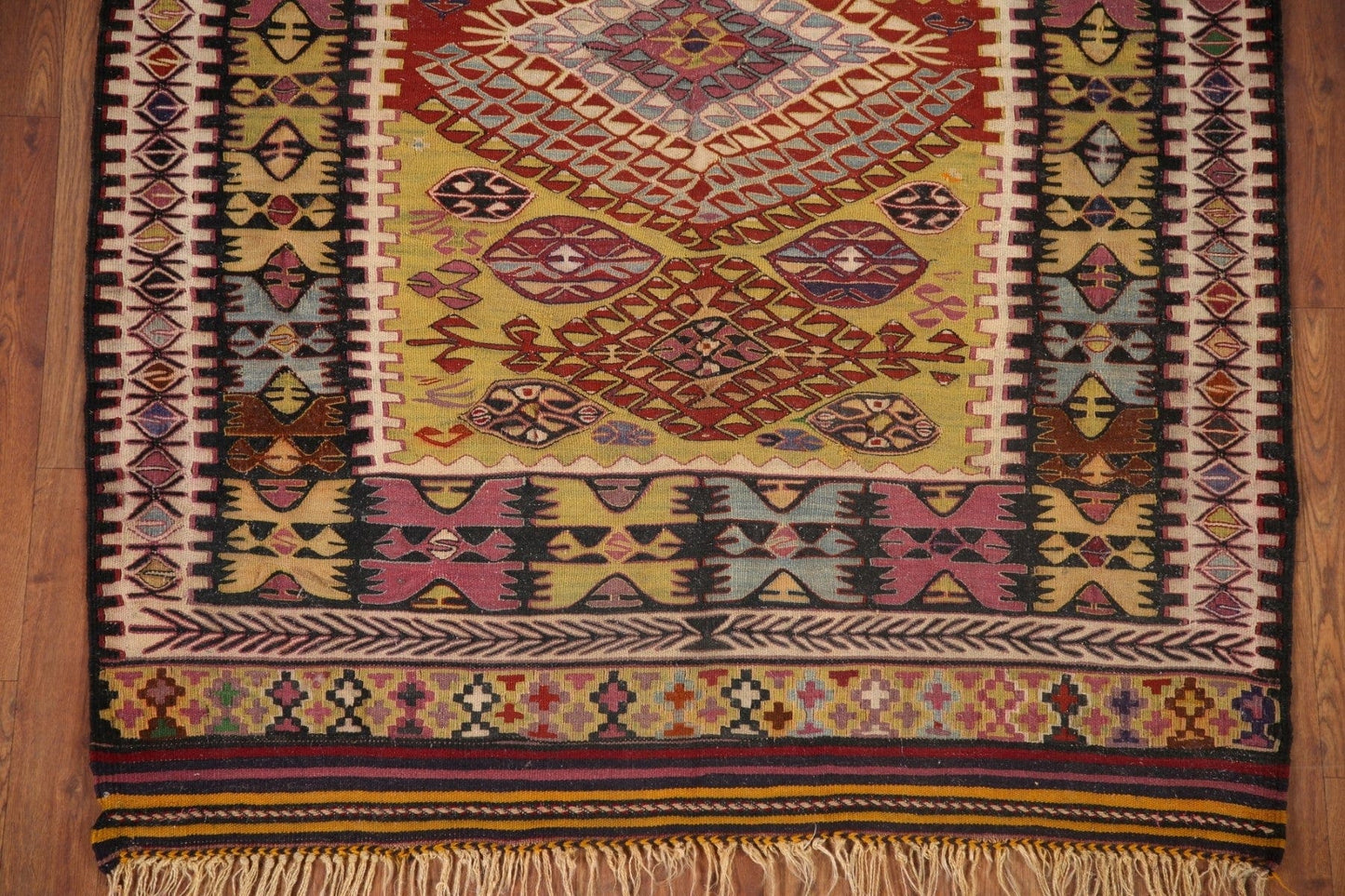 Vegetable Dye Senneh Antique Persian Area Rug 4x5