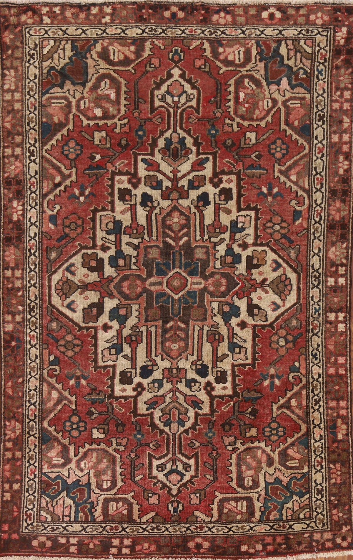 Geometric Hamedan Persian Area Rug 4x6