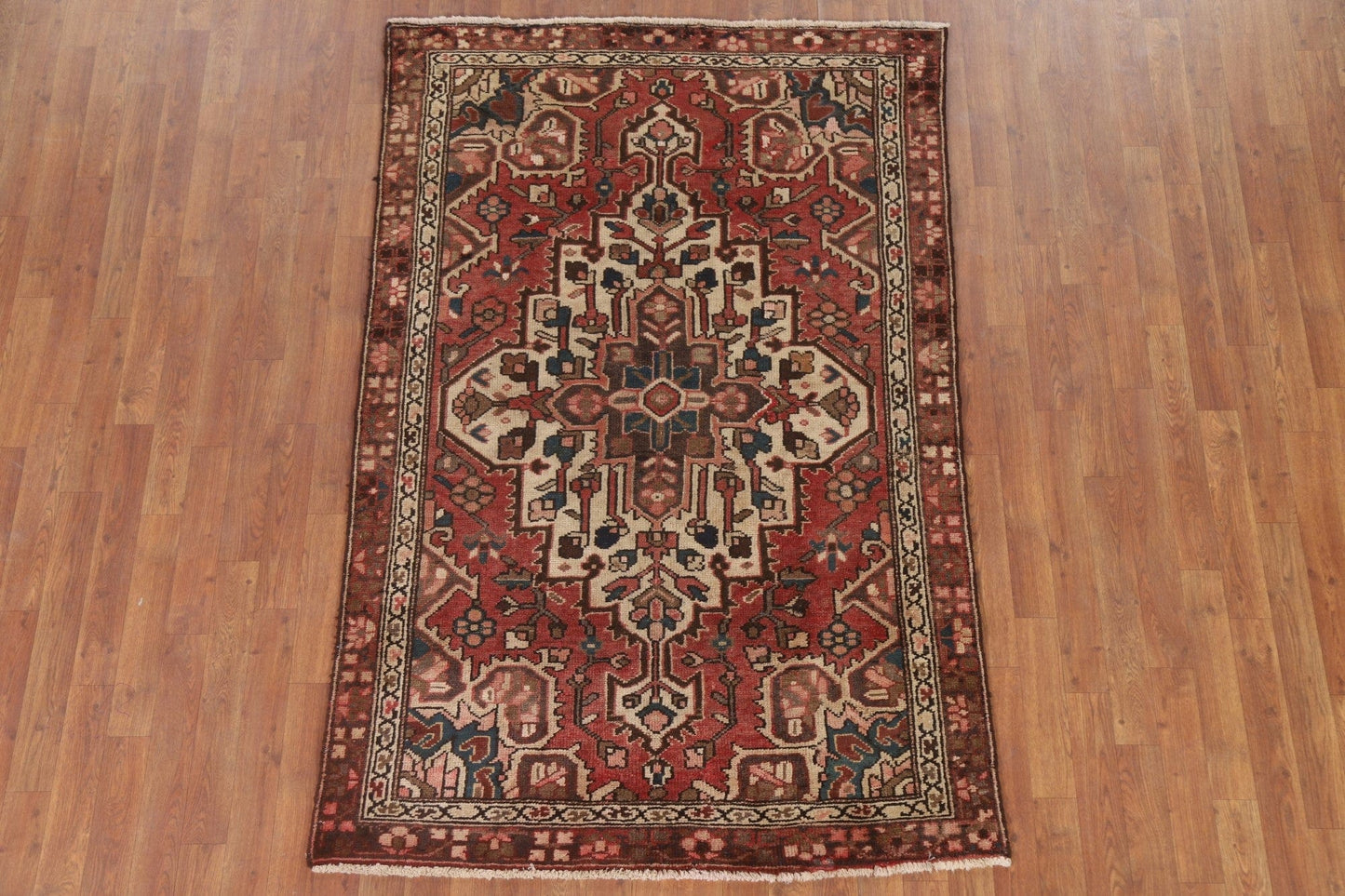 Geometric Hamedan Persian Area Rug 4x6