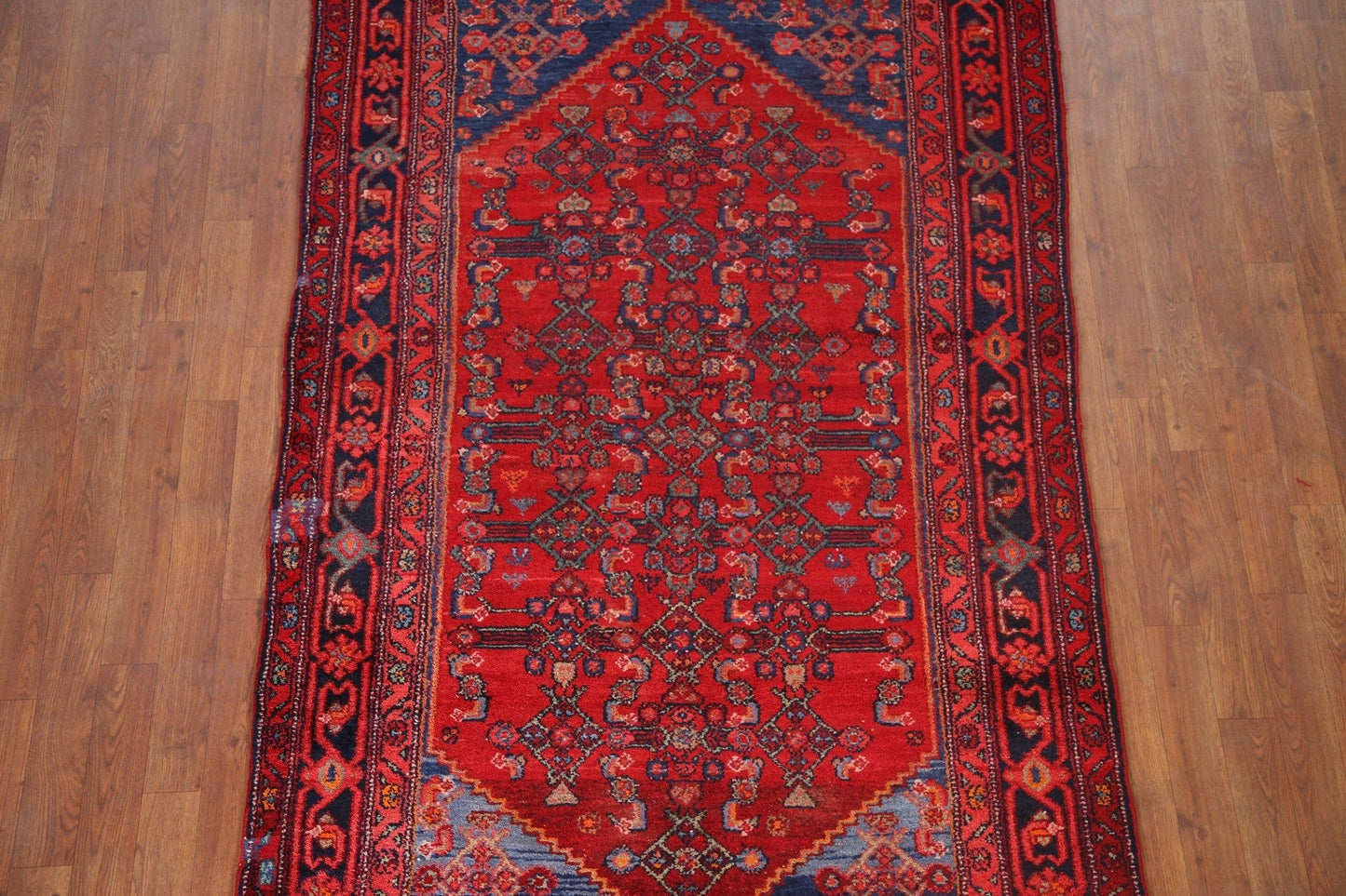 Red Vintage Hamedan Persian Area Rug 4x8