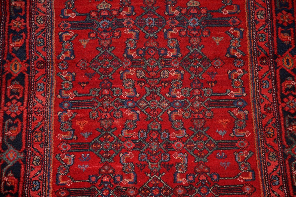 Red Vintage Hamedan Persian Area Rug 4x8