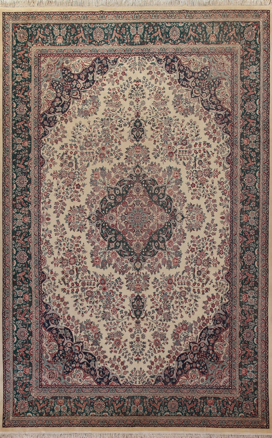 Vegetable Dye Kashan Wool Large Area Rug 10x14