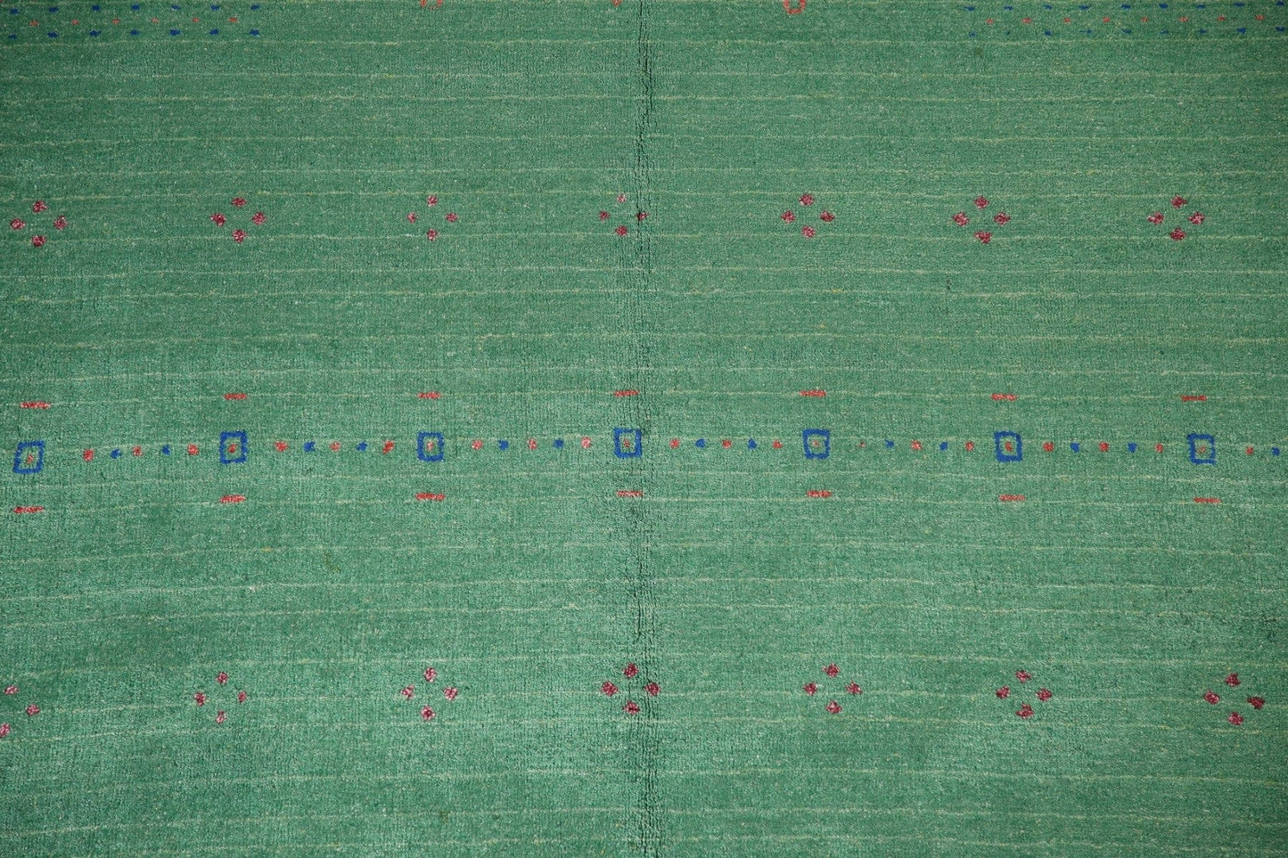 100% Silk Gabbeh Green Area Rug 6x10