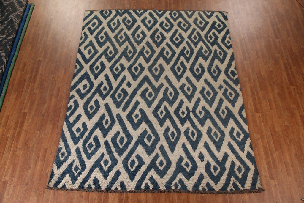 Geometric Moroccan Shaggy Oriental Area Rug 9x11