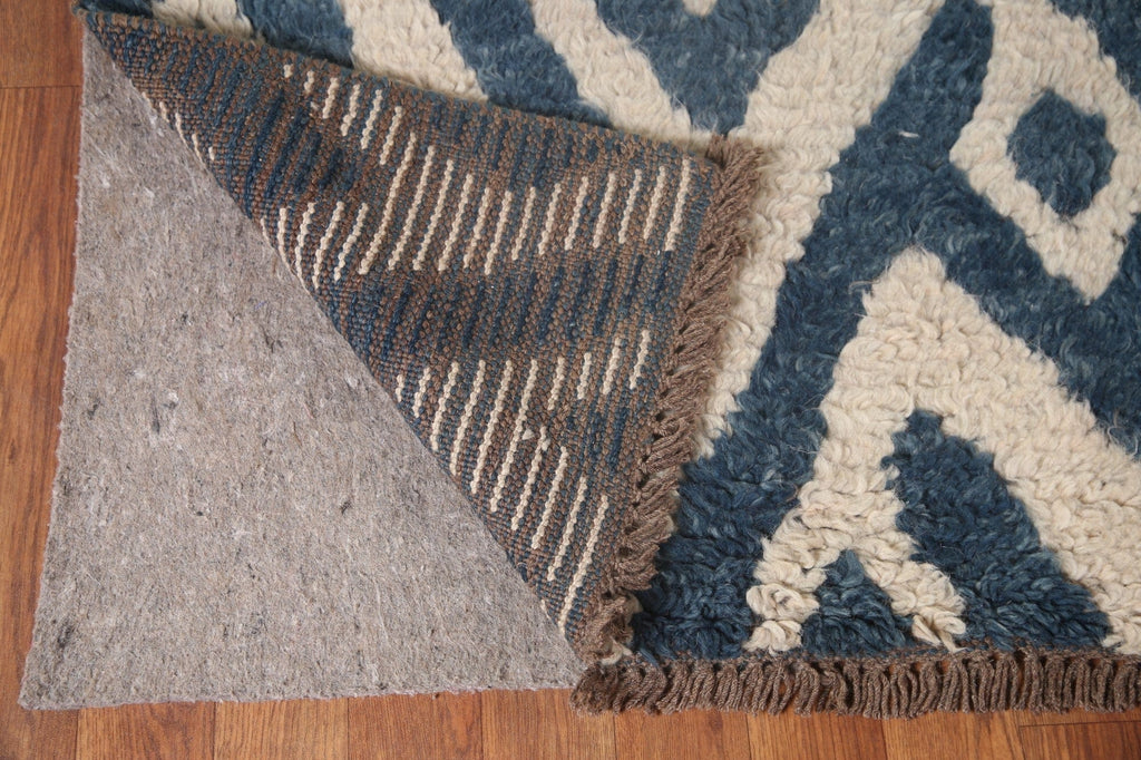 Geometric Moroccan Shaggy Oriental Area Rug 9x11