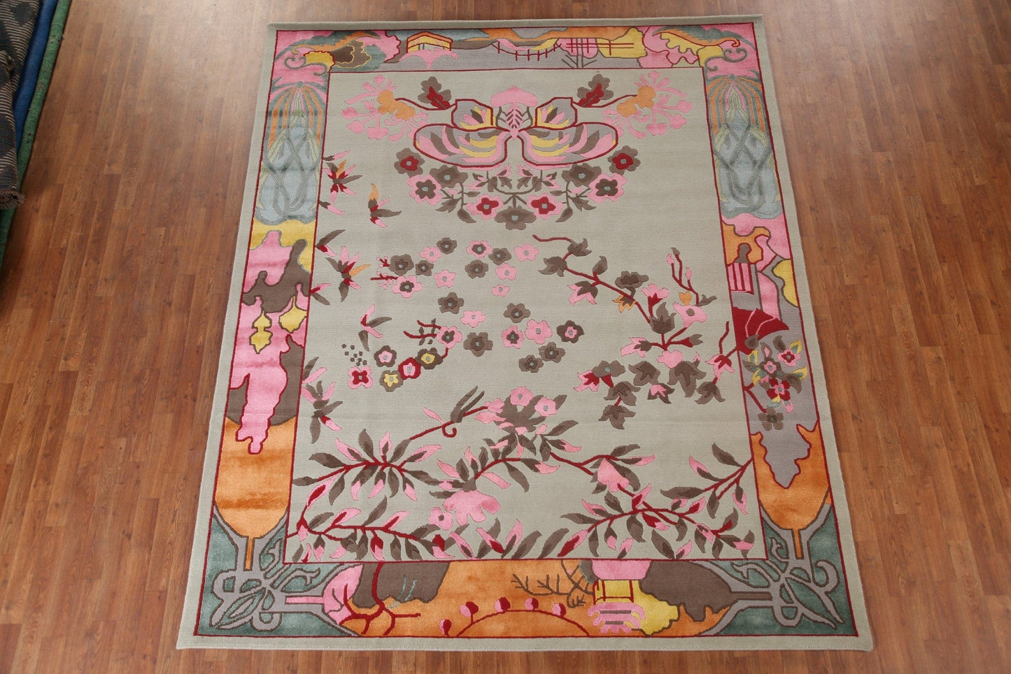 Green Art Deco Oriental Area Rug 8x10