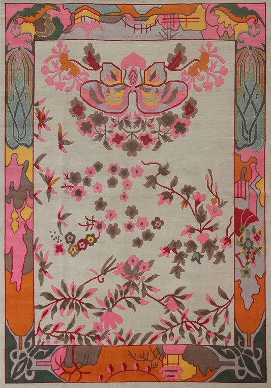 Floral Art Deco Oriental Area Rug 8x10