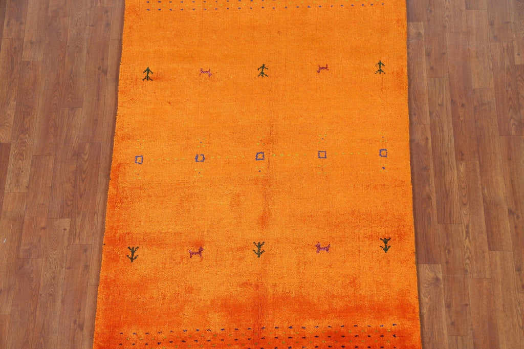 Silk Gabbeh Lori Oriental Area Rug 4x6