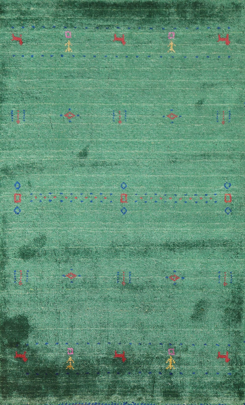 Green Gabbeh Lori Oriental Area Rug 3x5