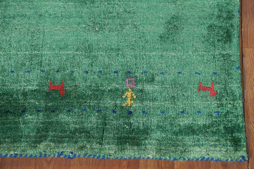 Green Gabbeh Lori Oriental Area Rug 3x5