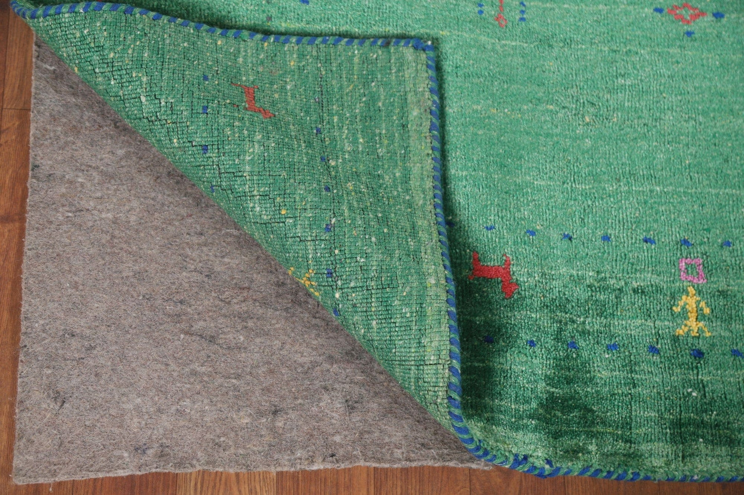 Green Gabbeh Lori Oriental Area Rug 3x5