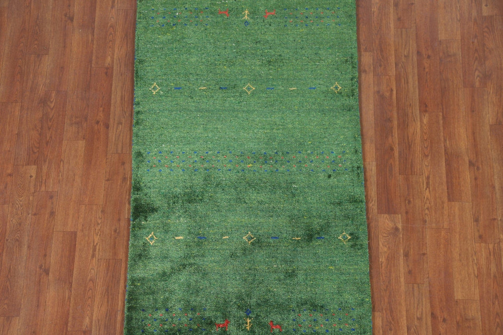 Green Gabbeh Lori Wool Area Rug 3x5