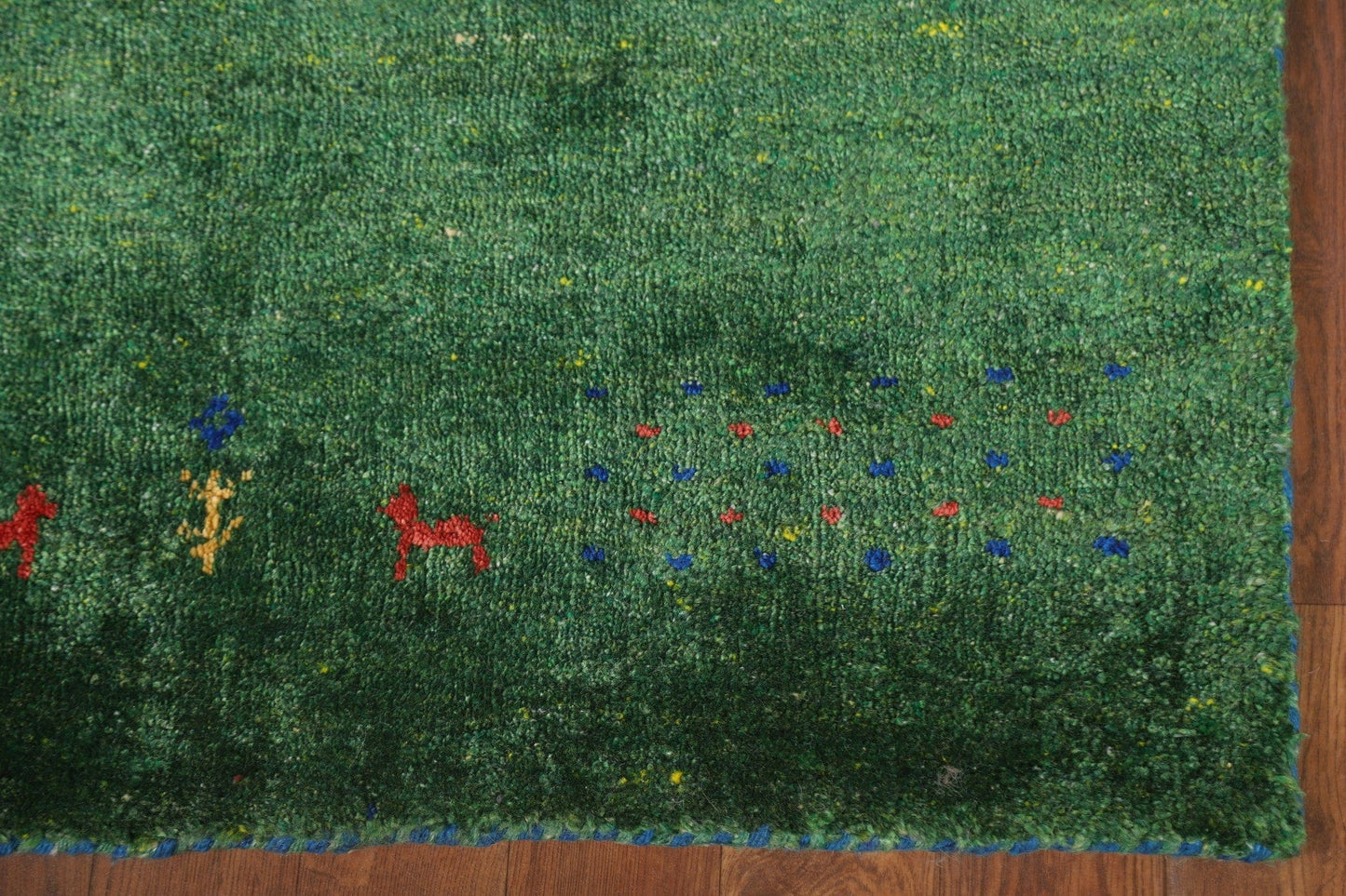 Green Gabbeh Lori Wool Area Rug 3x5