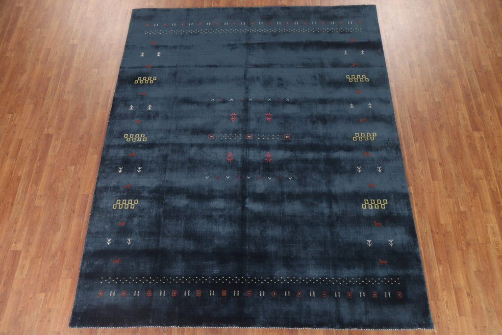 Dark Blue Gabbeh Oriental Area Rug 8x10