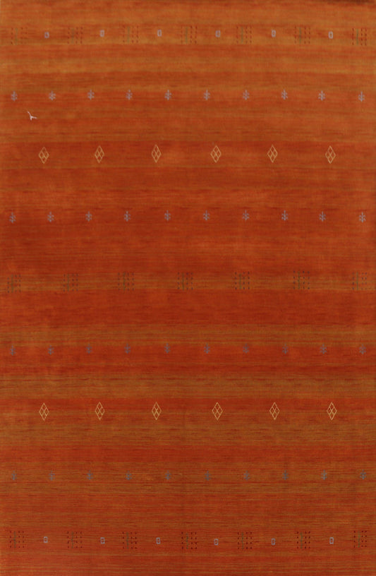 Orange Gabbeh Oriental Area Rug 9x12