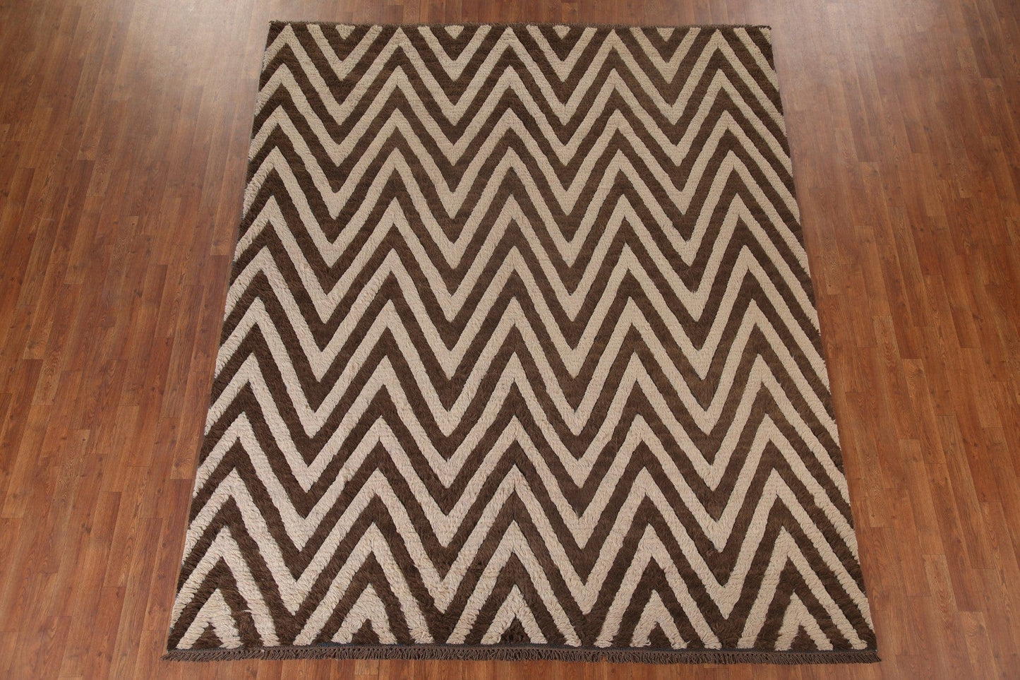 Chevron Moroccan Shaggy Area Rug 8x10