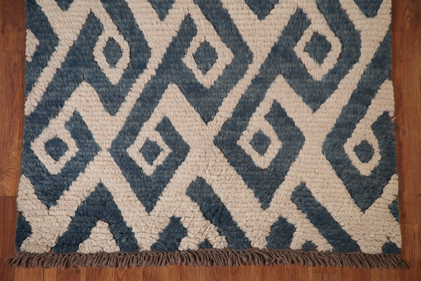 Geometric Moroccan Shaggy Oriental Area Rug 4x6