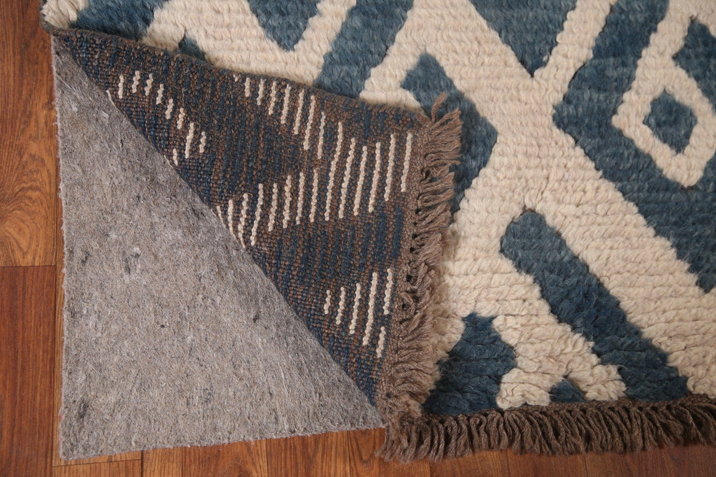 Geometric Moroccan Shaggy Oriental Area Rug 4x6