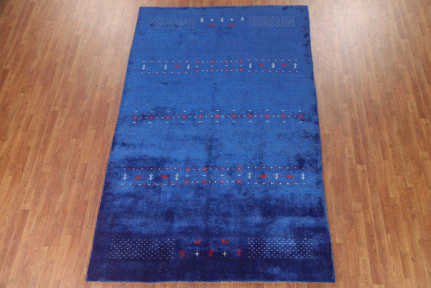 100% Silk Gabbeh Lori Oriental Area Rug 6x10