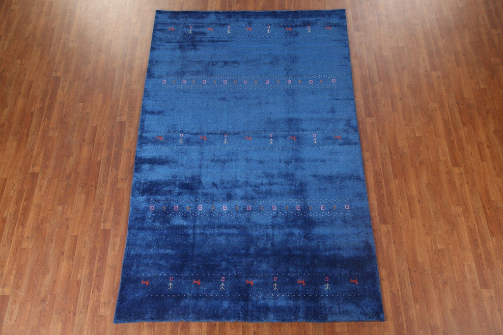 Blue Gabbeh Lori Oriental Area Rug 6x10