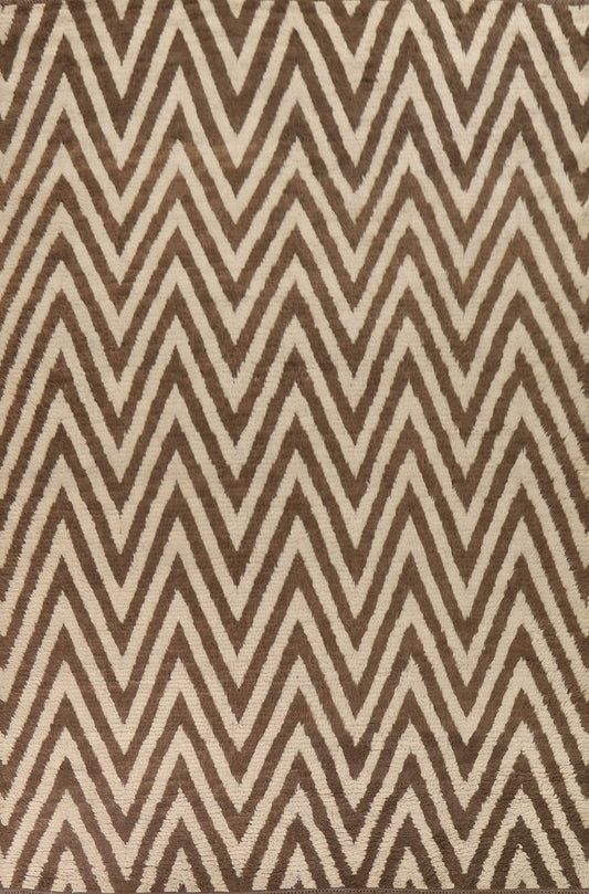 Chevron Moroccan Shaggy Oriental Area Rug 9x11