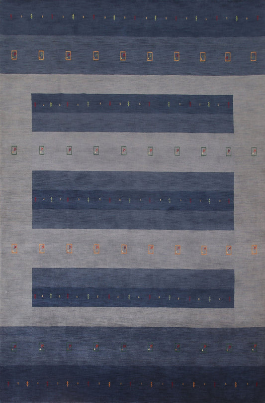 Blue/ Gray Gabbeh Oriental Area Rug 9x12