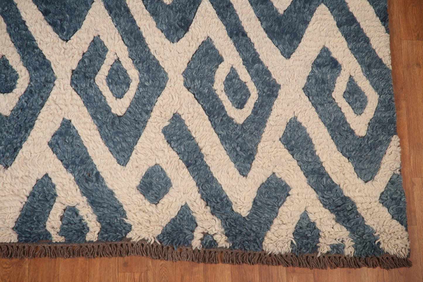 Geometric Moroccan Shaggy Oriental Area Rug 9x11