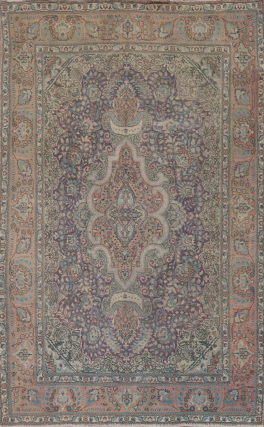 Distressed Tabriz Persian Area Rug 7x10