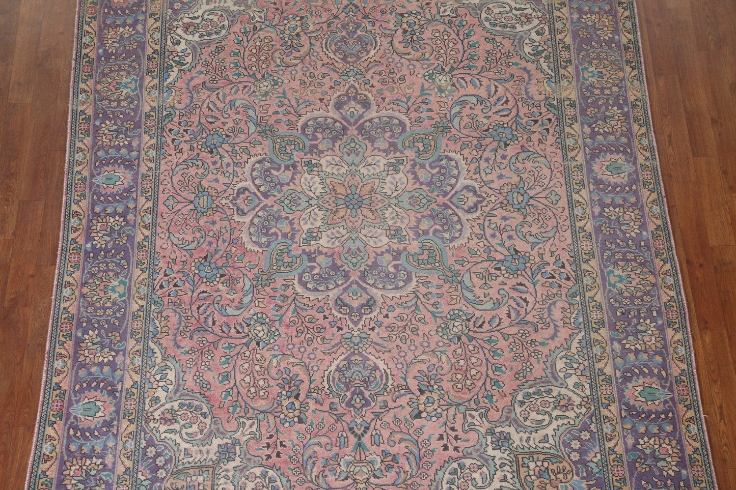 Pink Handmade Tabriz Persian Area Rug 7x10