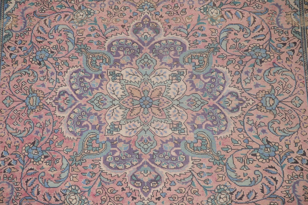 Pink Handmade Tabriz Persian Area Rug 7x10