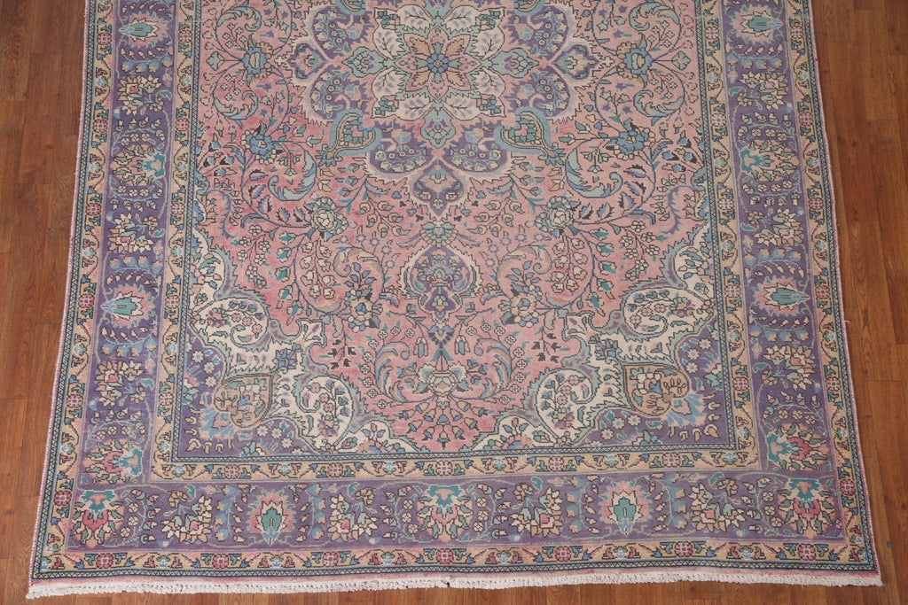 Pink Handmade Tabriz Persian Area Rug 7x10