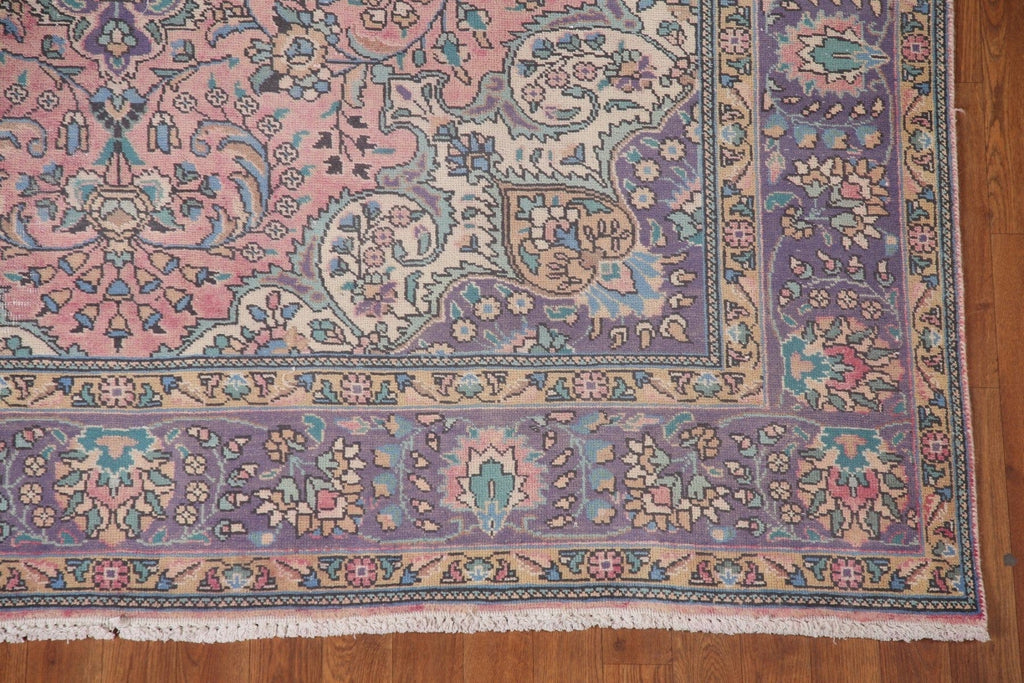 Pink Handmade Tabriz Persian Area Rug 7x10