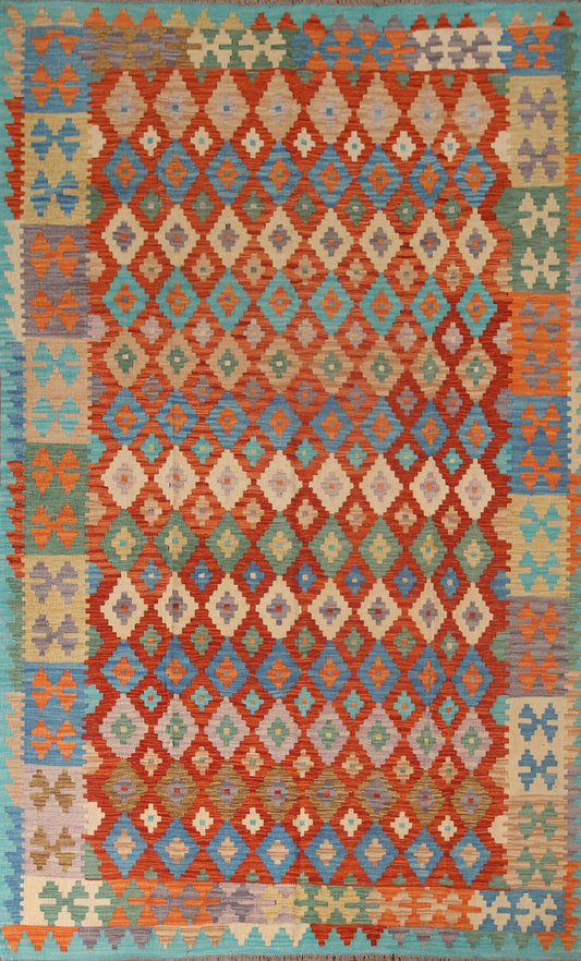 Reversible Wool Kilim Oriental Area Rug 6x10