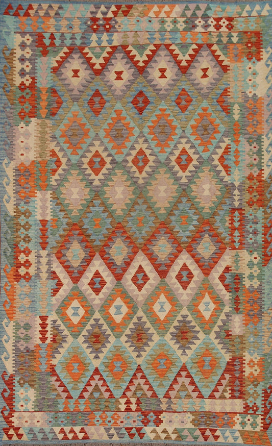 Reversible Wool Kilim Area Rug 7x10