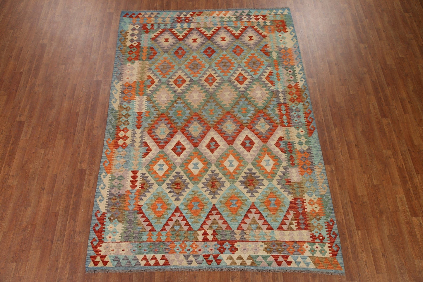 Reversible Wool Kilim Area Rug 7x10