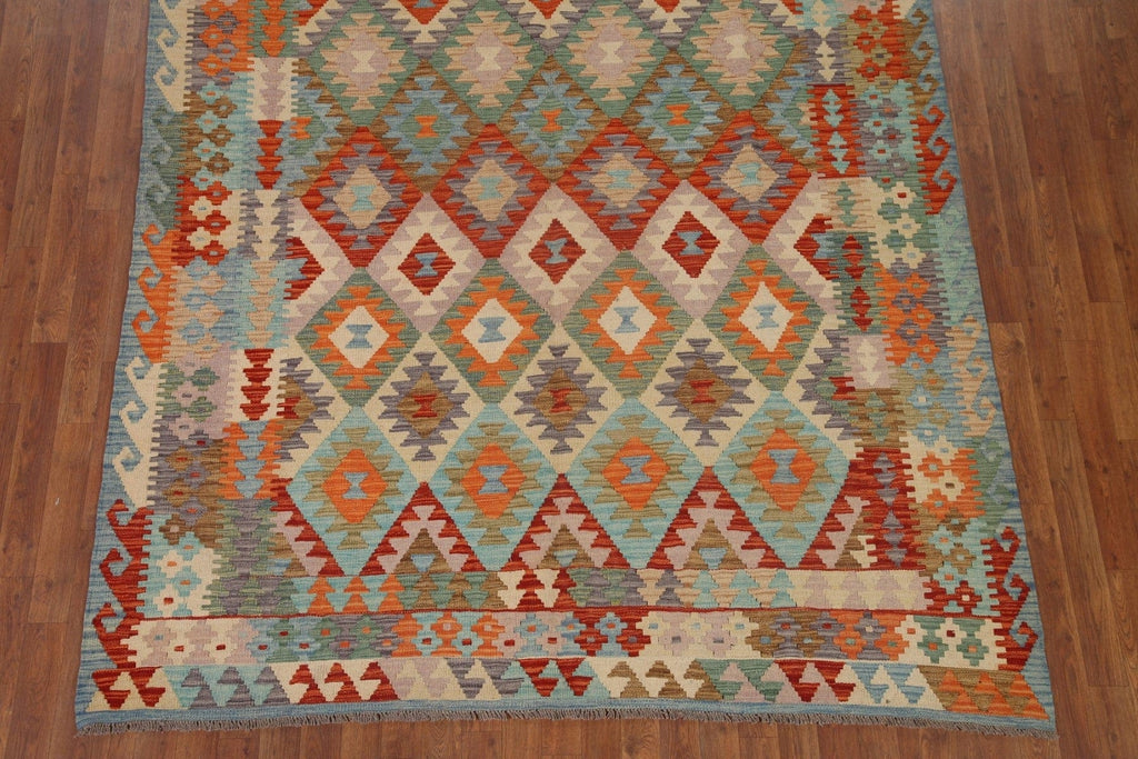 Reversible Wool Kilim Area Rug 7x10