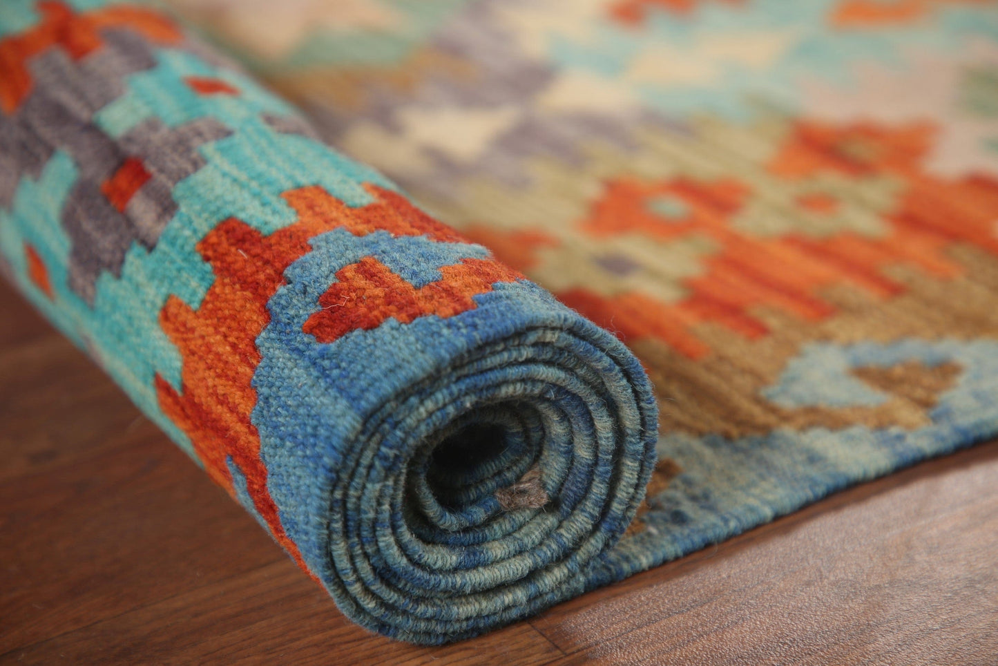 Reversible Wool Kilim Area Rug 7x10