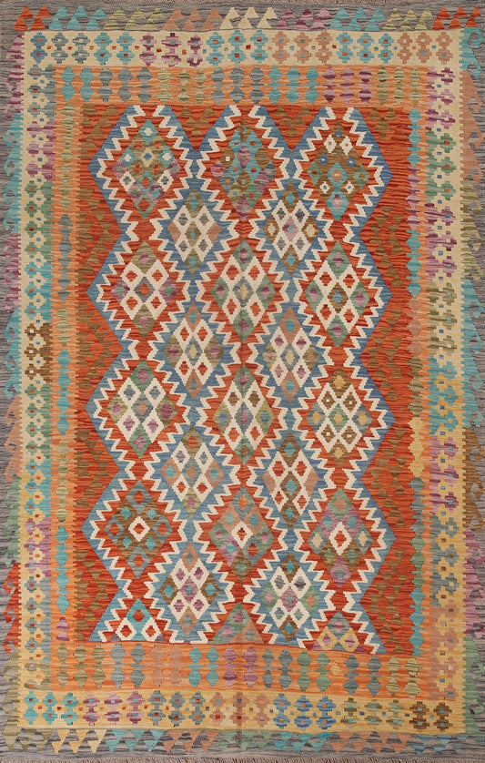 Reversible Wool Kilim Oriental Area Rug 7x10