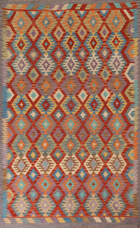 Reversible Wool Kilim Oriental Area Rug 7x9