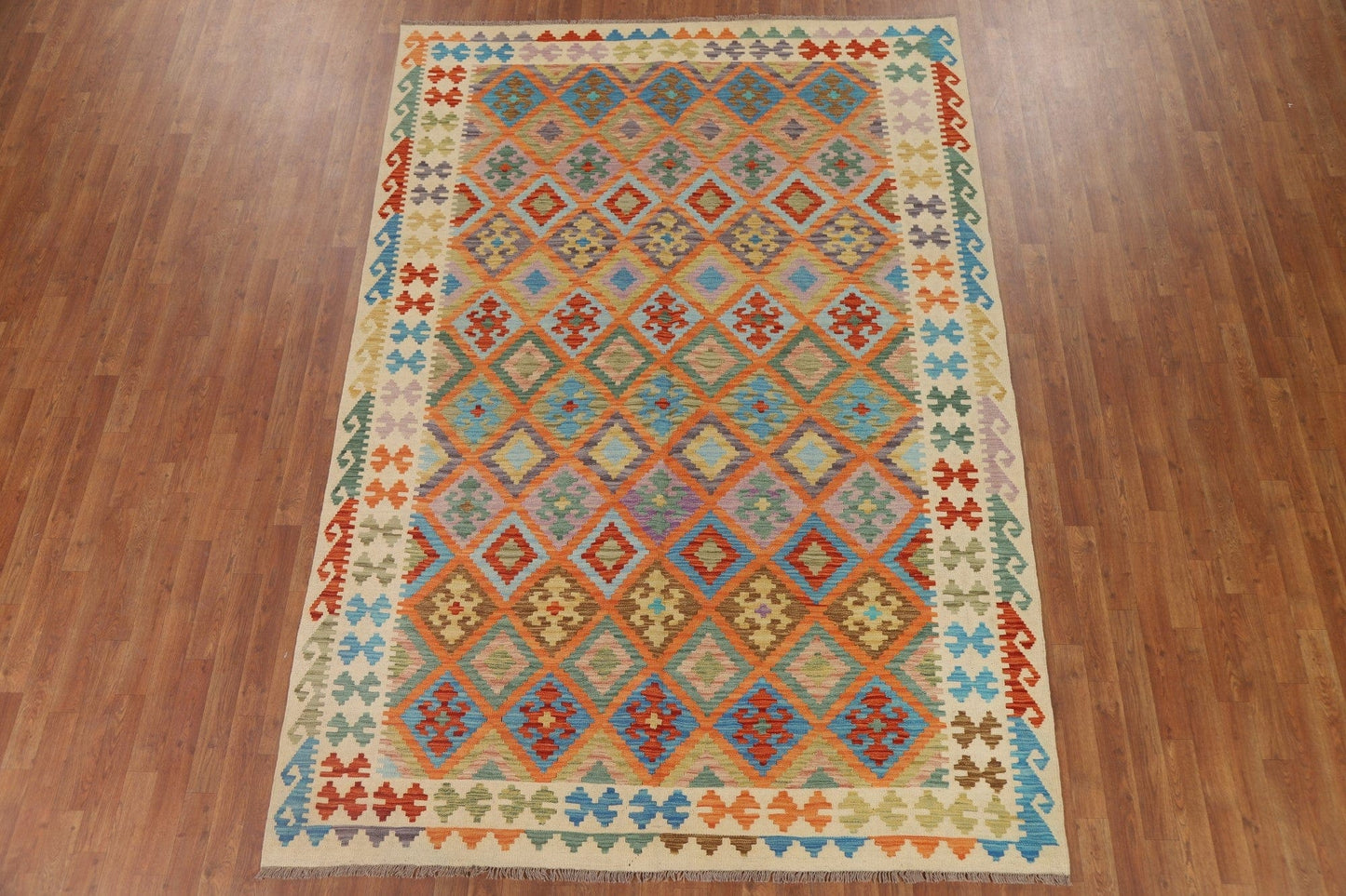 Kilim Reversible Wool Area Rug 7x10